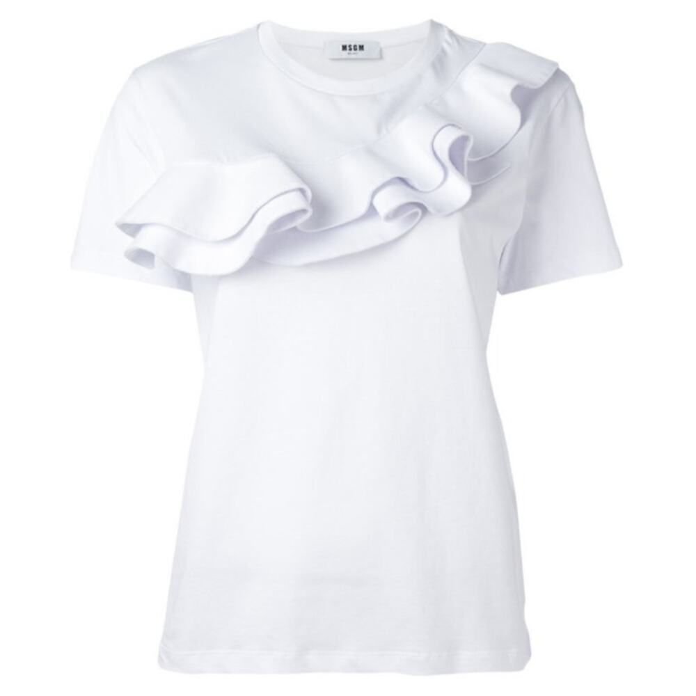 MSGM Milano White Ruffle Tee Sz. XS